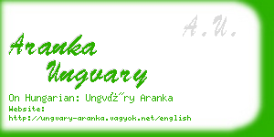 aranka ungvary business card